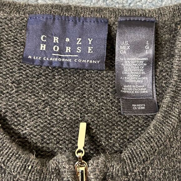 Vintage Fun Embroidered Snowman Beaded Teacher Zip Cardigan Sweater L - Picture 4 of 5